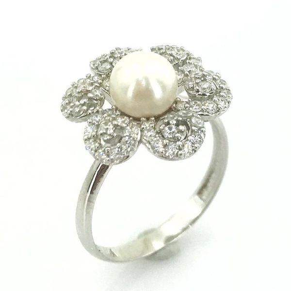 

new gold model silver pearl ring, Golden;silver