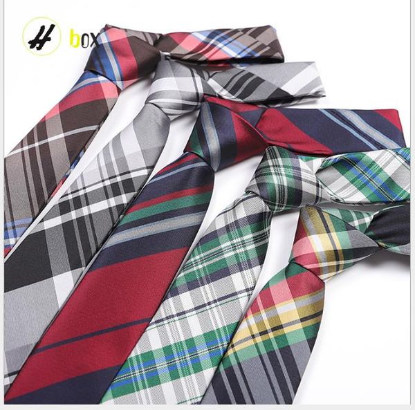 

6cm polyester silk british fashion tie classic checker tie, Blue;purple