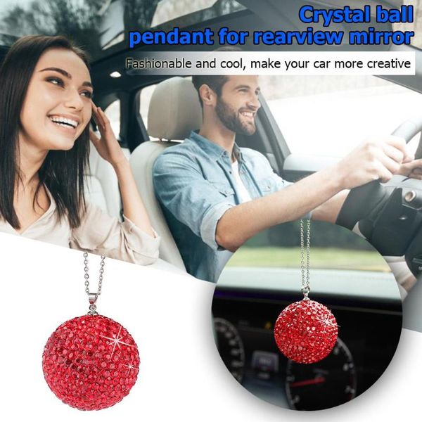 

car pendants rhinestone ball hanging ornaments full drilling originality fashion cool auto rearview mirror decoration