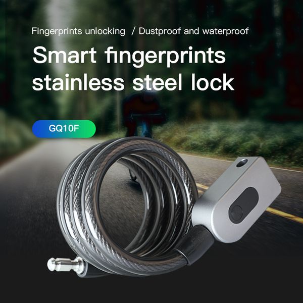 

universal anti-theft bike bicycle lock stainless steel cable coil for motorcycle cycle bike chain security fingerprint lock