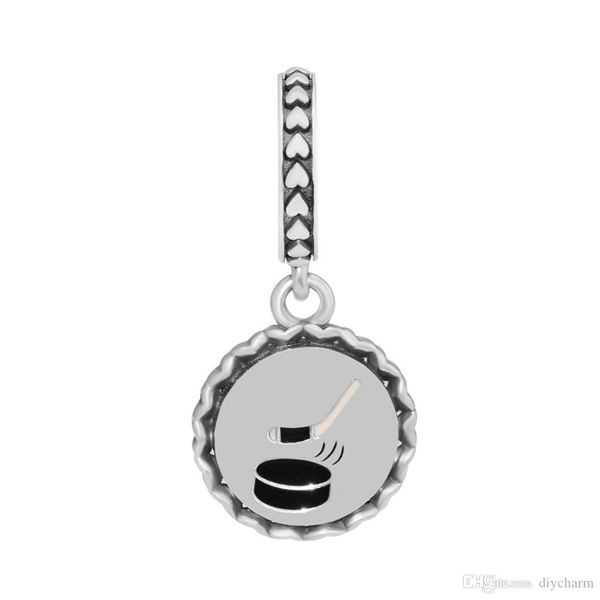 

diy посадки для pandora браслет charms серебро 925 ювелирных изделий hockey мотаться charm mixed эмаль бусы для изготовления ювелирных издел, Black