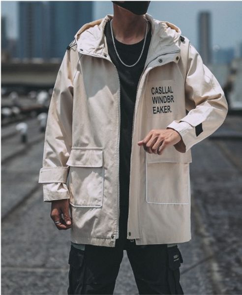 

autumn fashion casual bomber long jacket men winter trench coat outwear black windbreaker for male plus size, Black;brown