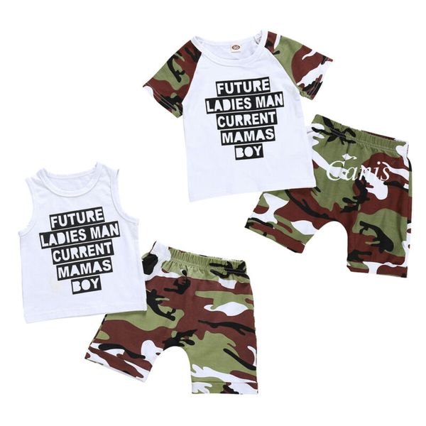 

0-24m mother's day infant kid baby boy vest shorts camos pants outfit clothes baby set