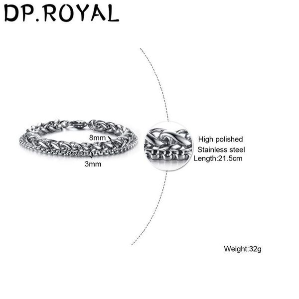 

европейский и американский стиль мужской браслет титановая сталь двойной цепной браслет ювелирные изделия из нержавеющей стали, Black