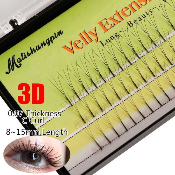 

0.07 c 8~15mm silk false eyelashes 3d wave individual eyelashes mink black soft eye lashes eye extension makeup tools