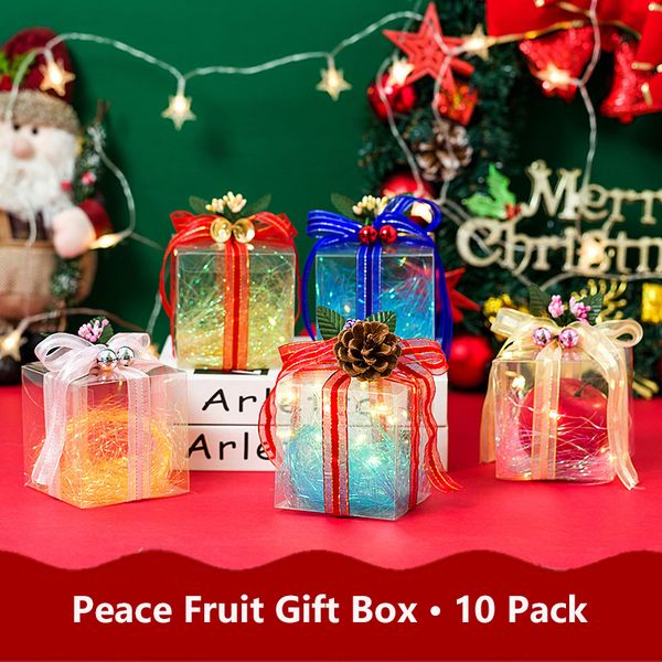 

diy plastic christmas gift box christmas eve apple box packaging candy pine cone earphone shell