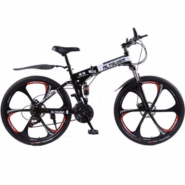 

altruism steel hard frame (non-rear damper) double disc brake 26*21(160-185cm) alloy rim folding mountain bicycl