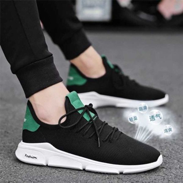 

summer man sneaker male fashion casual air mesh sports track shoes for men trainers non-slip outdoor light breathable loafers, Black