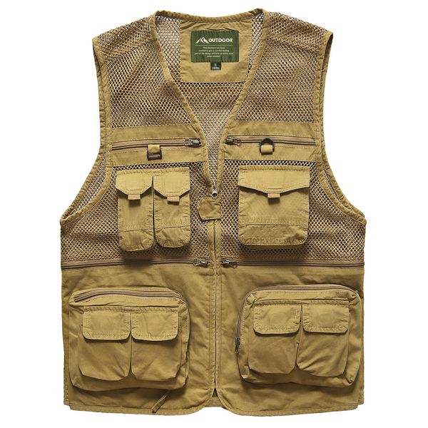

fishing vest men summer traveler sleeveless jackets waistcoat outdoors casual vest with many pockets work pgrapher, Black;white