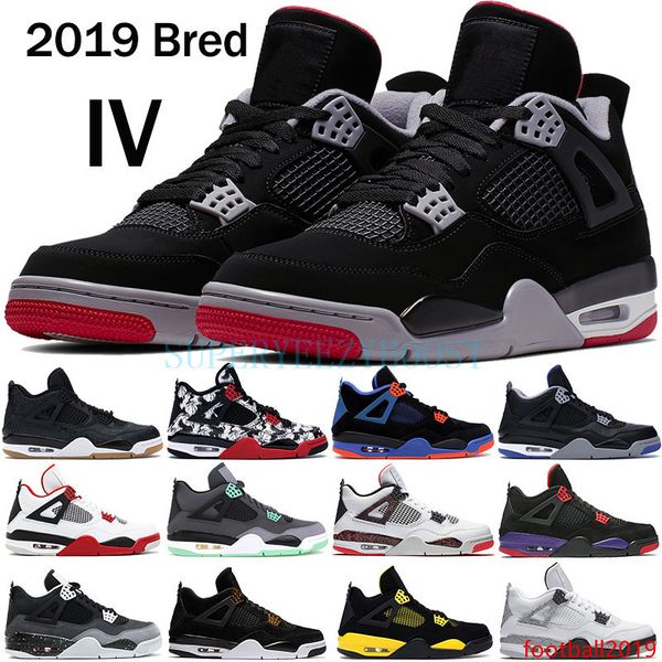 

2019 bred 4 4s basketball shoes men mens laser black gum thunder royalty tattoo lava rapotors designer sneakers iv pure money trainers