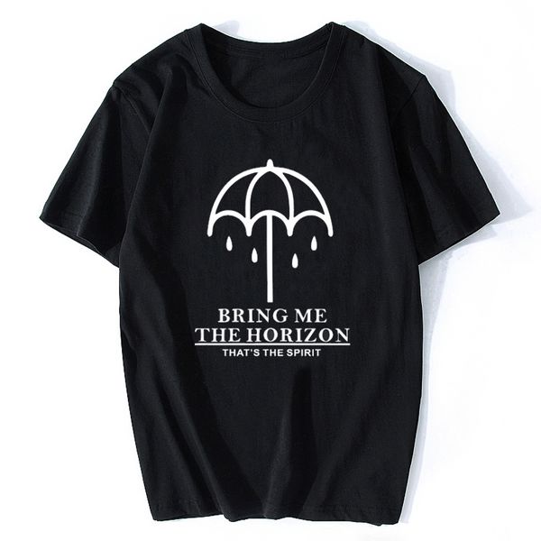 

bring me the horizon can you feel my heart men t shirts digital printed combed cotton tees homme customized harajuku, White;black