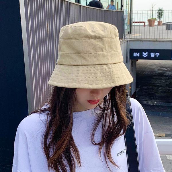 

fisherman fisherman sun sun women's literary leisure hat fashionable all-match street outdoor tourism sunshade hat cotton, Blue;gray