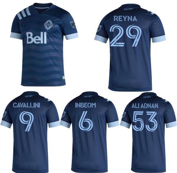 

mls 2020 2021 vancouver whitecaps away soccer jerseys 20 21 inbeom 4 felipe 8 ardaiz 9 cavallini 12 reyna aliadnan football shirts thailand, Black