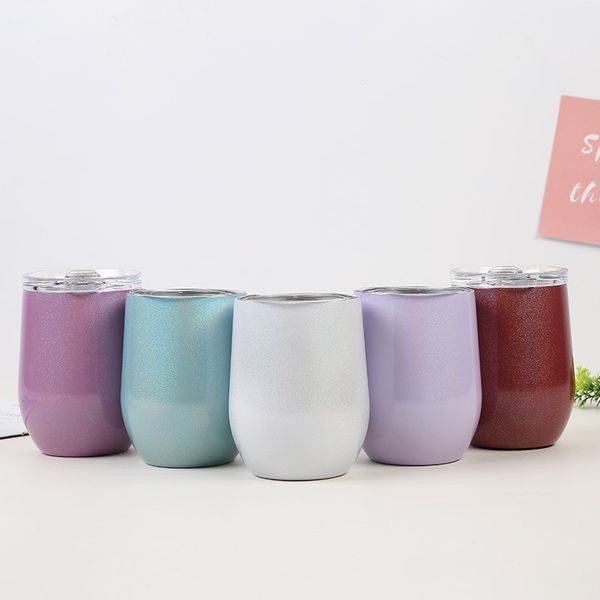 

12 oz rainbow paint tainle teel wine gla thermo coffee mug egg cup temle wine tumbler milk cup