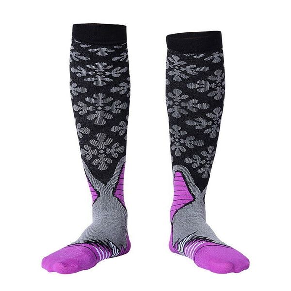 

compression socks knee high/long printed polyester nylon hosiery cycling footwear accessories women men, Black