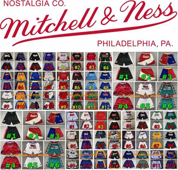 

men just don pocket basketball shorts color authentic mesh sports breathable pocket sweatpants nba stitched city team name & year id tag, Black