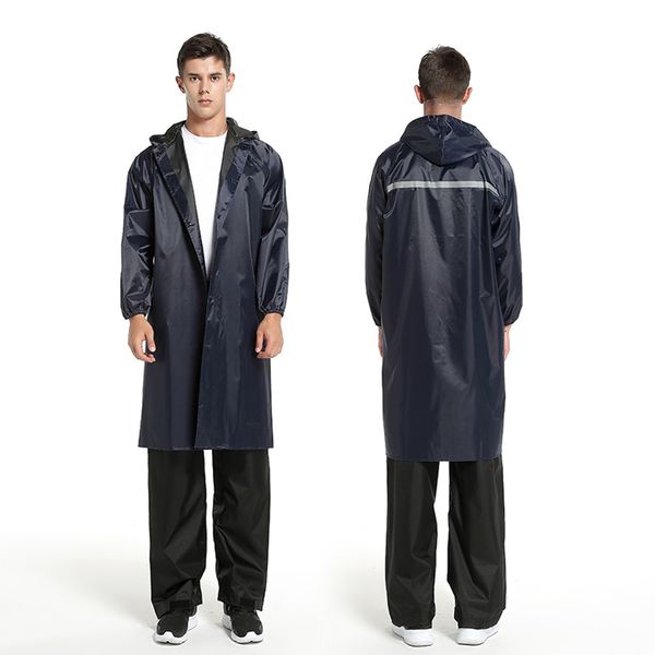 

hoodie men sweatshirt waterproof raincoat men clothes 2019 pure color long coat lightweight casual hooded rain coat long jacket, Black