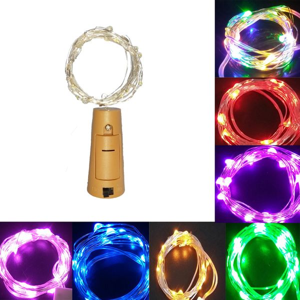 

горячие света 10led 1м 2м 20led лампы корк shaped пробка бутылки вина стеклянный свет сид медный провод строку света на рождество венчания п