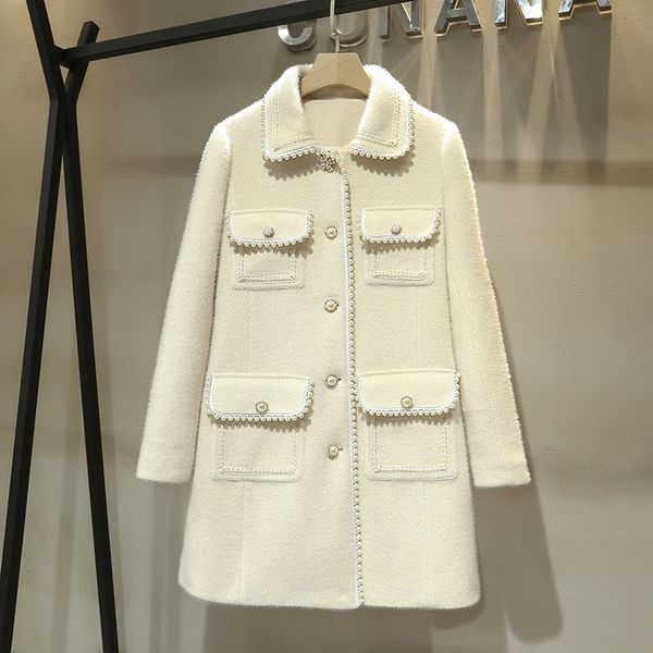 

2019 winter women's elegant coat pocket overcoat b257, Black