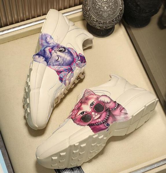 

luxury new mens and womens leg slimming cat head fashion summer sports low cut shoes sneakers size 35-45, Black