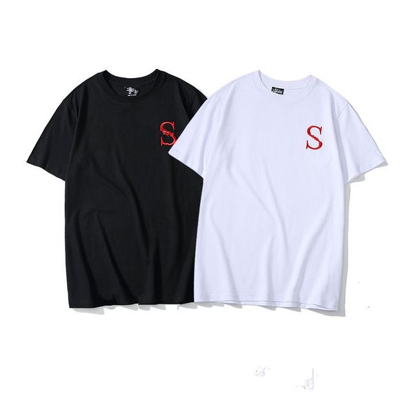 

new summer designers casual t-shirts men women letter s printing shirts 3 colors clothing fashion short sleeve tees m-2xl, White;black