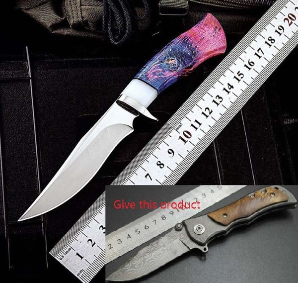 

brand buy one get one hand forged steel damascus straight knife fighting camping tactics man and women gifts art collection kni