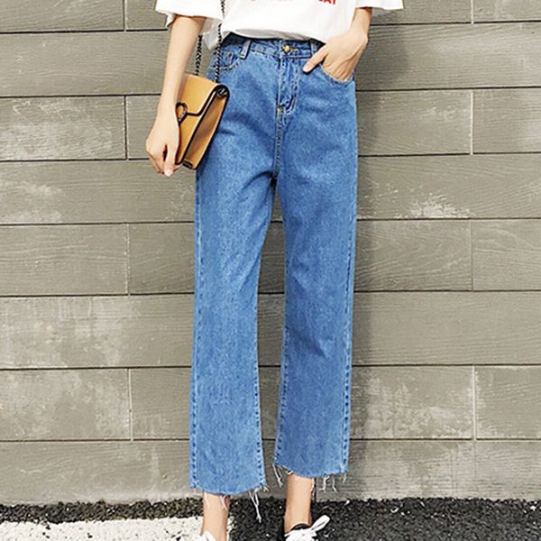 

new slim pencil pants vintage high waist jeans new women pants loose cowboy imitation jeans, Blue