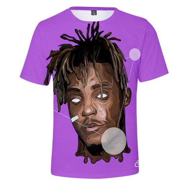 

juice wrld 3d printed tshirts fast album short sleeve crew neck hiphop mens rapper casual tees, White;black