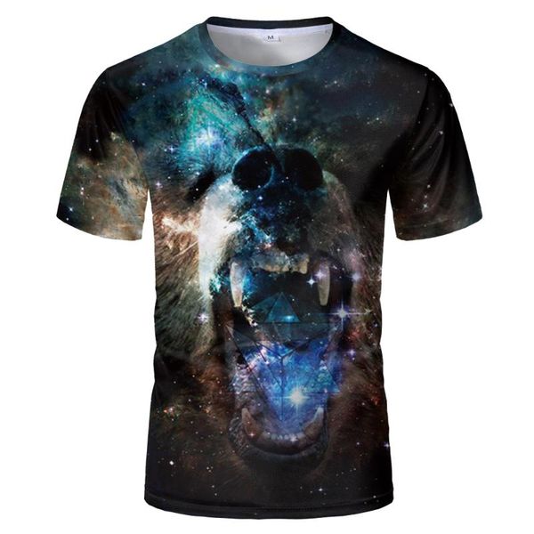 

новое лето 3d tshirt животных рубашка туманность lion camiseta 3d t shirt men смешной футболки мужская одежда повседневная фитнес тайгер tsh, White;black