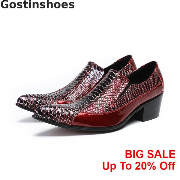 

wine red pointed toe men oxfords shoes genuine leather snakeskin pattern printed set foot slip-on men casual shoes leisure, Black