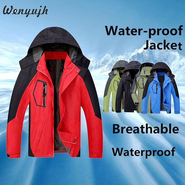 

wenyujh 2019 autumn winter jacket men casual windproof waterproof jackets windbreaker male coats sportwear outwear plus size 4xl, Black;brown