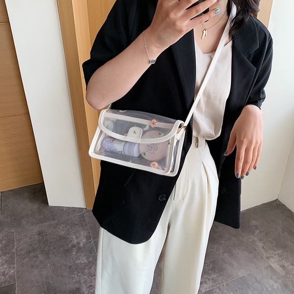 

2020 new shoulder bag women's casual fashion korean transparent bag messenger jelly