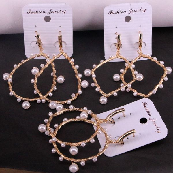 

5pair gold wire wrapped natural pearl earring round/ square/drop shape earrings ladies earring gold jewelry gift, Silver