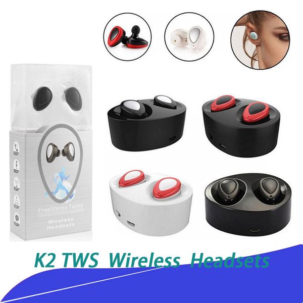 

Portable mini earphone tw k2 wirele earbud bluetooth tereo head et with mic charging dock for am ung galaxy 7 kulaklik