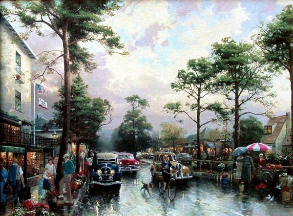 

томас кинкейд carmel ocean avenue на день дождливый home decor handpainted hd печать картина маслом на холсте wall art canvas картинки 20012