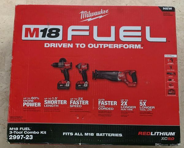 

Milwaukee m18 fuel 18v bru hle cordle combo kit 2997 23 3 tool combo kit new