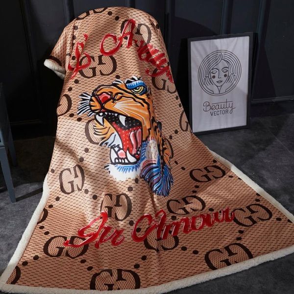 

tiger print blanket animal printed full letter autumn winter sofa blanket thicken warm quilt comforter bedspreads