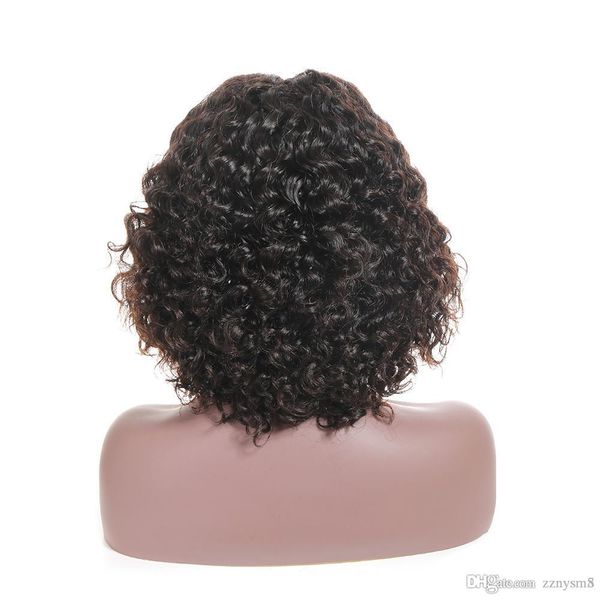 

кутикулы выравнивание необработанного сырье человеческого волос бразильского невидимая средняя часть завитого боб парик фронт шнурок ujibg, Black