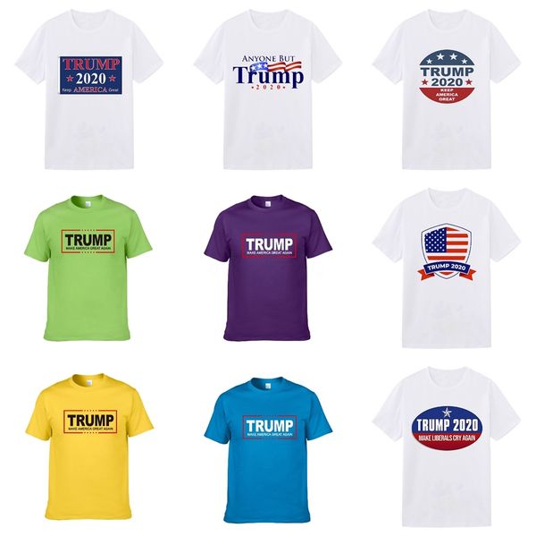 

wholesale- new 2020 summer designer men's trump t-shirt fashion patchwork casual short sleeve t shirt men slim fit trump t shirts brand, White;black