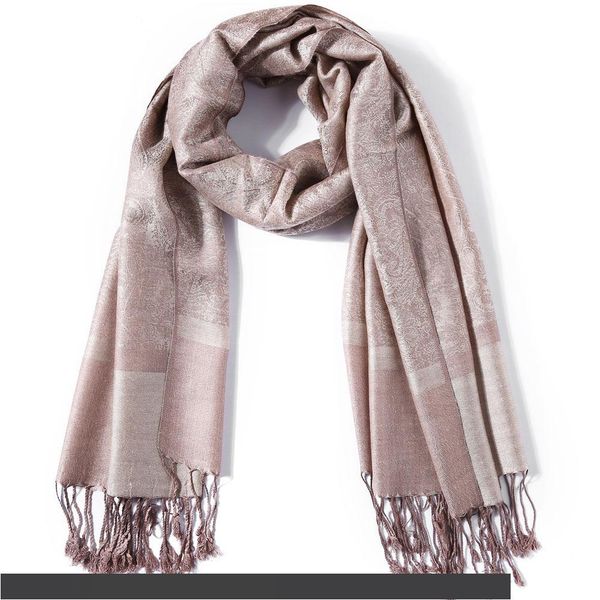 

пашимина шелковая шаль шарф пейсли жаккард осень основа зима кашемир бахрома хиджаб длинный 2 тона мягкий высококачественный подарок бежевый, Blue;gray