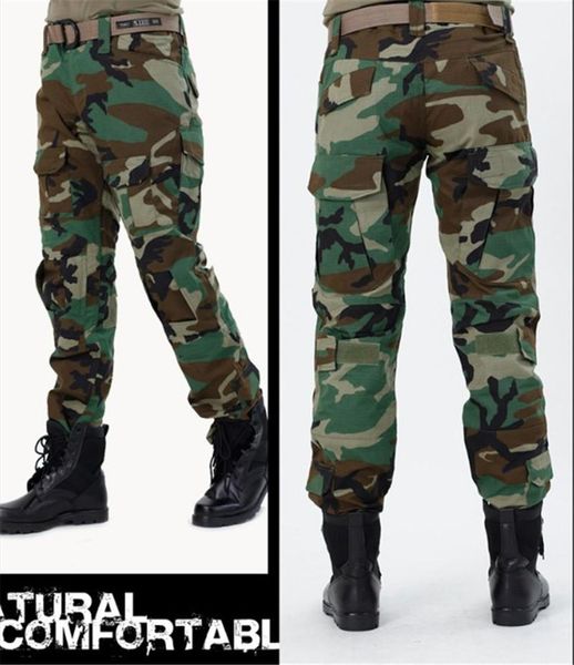 

mid full length trousers mens casual straight camouflage print pants fashion pocket patchwork cargo pants mens sport, Black