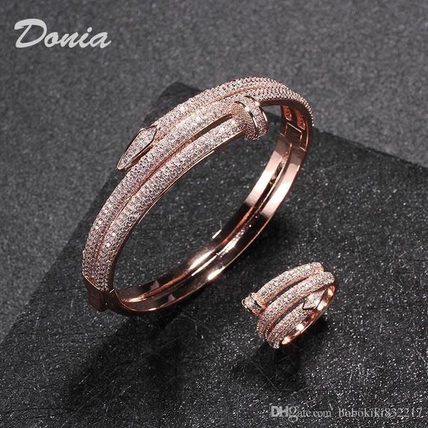 

Donia jewelry party European and American fashion large classic micro inlaid Zirconia Bracelet Ring Set women's Bracelet Ring Set Gift