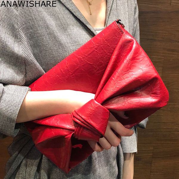 

anawishare women leather handbag bow day clutches crossbody bag for women messenger bag shoulder bolsa feminina bolsos mujer