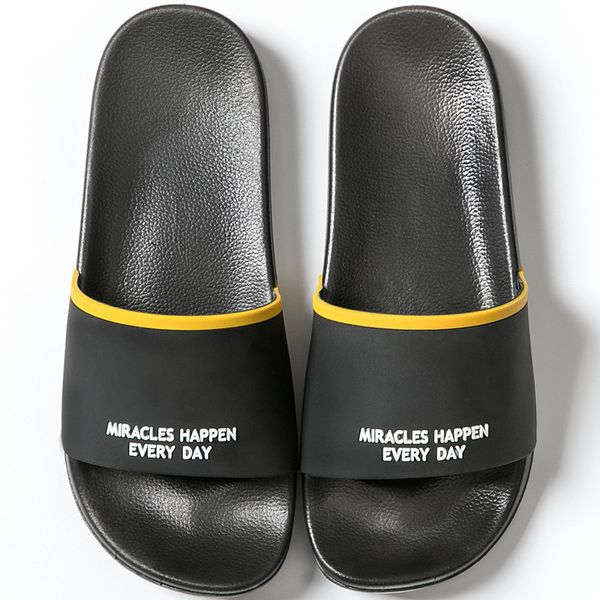

men fashion summer slides women& men casual slippers outdoor beach lovers slippers slip-on female&male antiskidding, Black