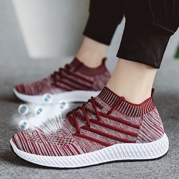 

shoes tenis masculino woven sneakers fashion lace-up leisure men's casual lightweight woven casual, Black