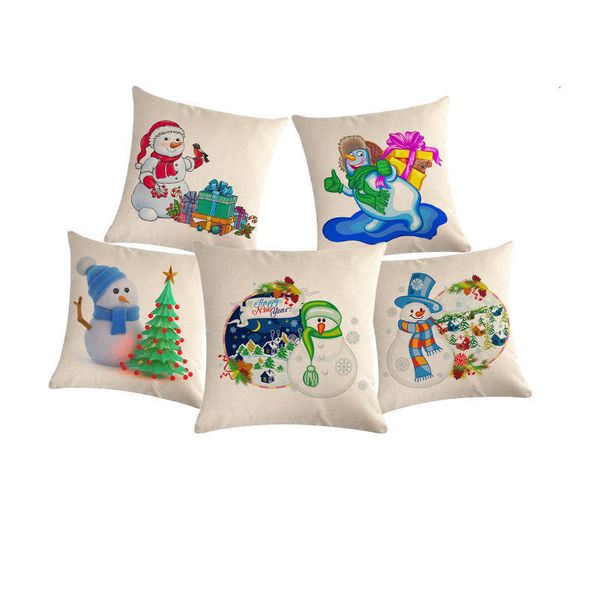 

cotton line наволочка рождественский снеговик печать окрашивание кровать home decor подушка обложка рождество декор наволочки zy758