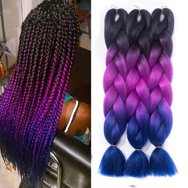 2019 24 Ombre Kanekalon Jumbo Synthetic Braiding Hair Crochet Hair
