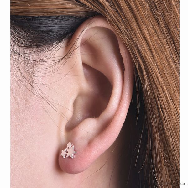 

Fashion Jewelry Gold Silver Color Matte Star Stud For Women Men Lovers' Gift Tiny Earrings Stud Earrings For Women E014