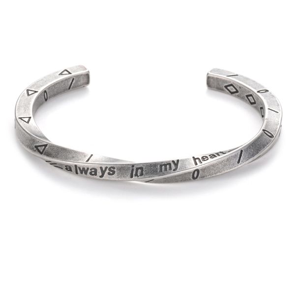 

cuff viking bangle titanium steel bangles & bracelets engrave letter always in my heart love gifts jewelry ss-101, Black