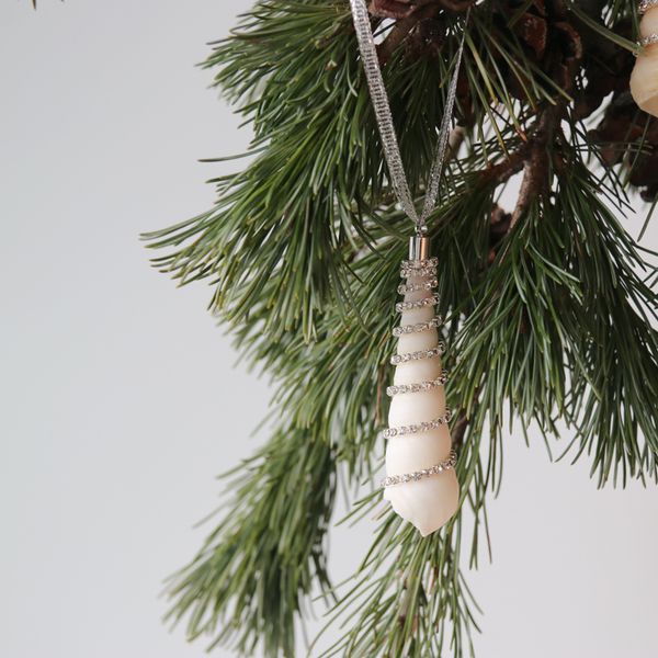 

10pcs/lot)custom handmade diamond screw shell pendant christmas & wedding pendant&drop ornaments party diy decor